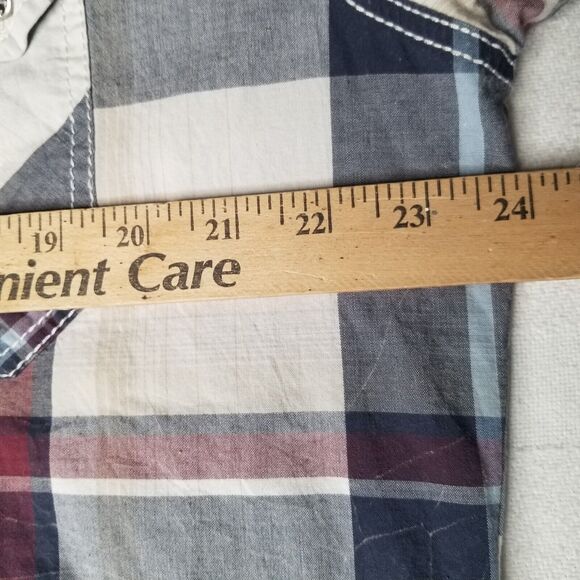 Affliction Shirt Men’s XL Black Premium Plaid Embroidered Button Up Live Fast - Picture 9 of 13